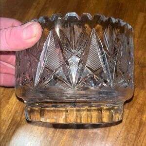Vintage Imperlux Germany Cut Crystal Frosted Heavy Bowl